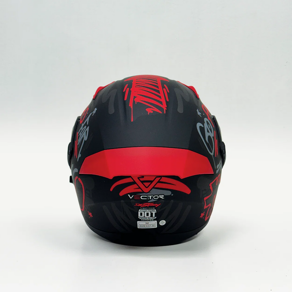 Vector Flip up Helmet VT-254 prime red razor