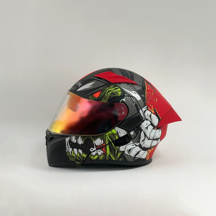 Vector Flip up Helmet 254 Prime Red Skull